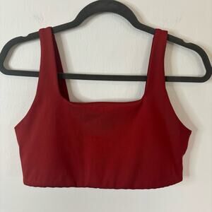 Girlfriend Collective Tommy Cropped Sports Bra -Apricot Orange - Women's Large